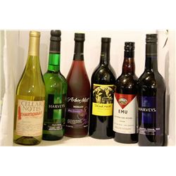 6 BOTTLES OF ASSORTED RED & WHITE WINE AND SHERRY