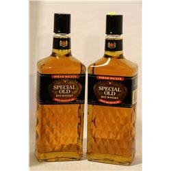2 BOTTLES OF HIRAM WALKER SPECIAL OLD RYE WHISKY