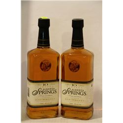 2 BOTTLES OF ALBERTA SPRINGS AGED 10 YRS CANADIAN