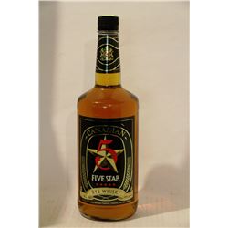 1.14L BOTTLE OF CANADIAN 5 STAR RYE WHISKY