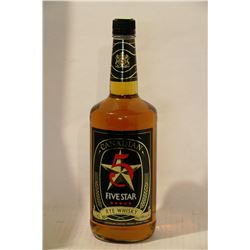 1.14L BOTTLE OF CANADIAN 5 STAR RYE WHISKY