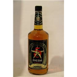 1.14L BOTTLE OF CANADIAN 5 STAR RYE WHISKY