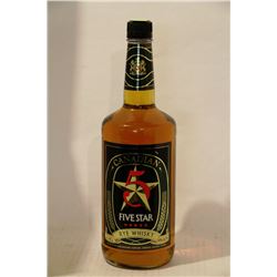 1.14L BOTTLE OF CANADIAN 5 STAR RYE WHISKY