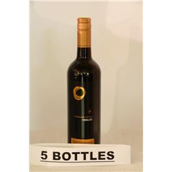 5 BOTTLES OF COOPER MOON MERLOT RED WINE