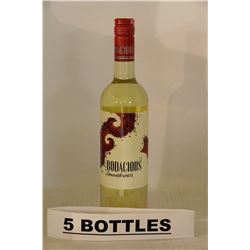 5 BOTTLES OF BODACIOUS SMOOTH WHITE WINE
