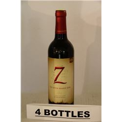 4 BOTTLES OF THE SEVEN DEADLY ZINS ZINFANDEL 2012