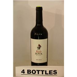 4 BOTTLES OF RED ROCK WINERY MALBEC 2011