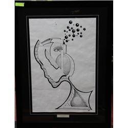 "NEW NOW KNOW HOW" BY IAN LANG FRAMED ABSTRACT