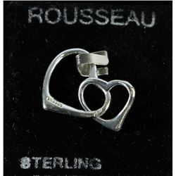 STERLING SILVER DOUBLE-HEART PENDANT