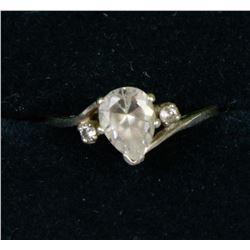 .925 TEARDROP STONE SILVER RING