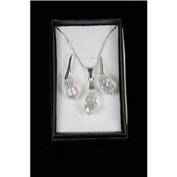 HANDCRAFTED SWAROVSKI EARRINGS & PENDANT & CHAIN