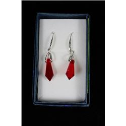 HANDCRAFTED SWAROVSKI EARRINGS ON CHOICE: RED