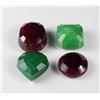 Image 1 : MIXED LOT OF 4 LOT OF EMERALD & RUBY GEMSTONES