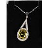 Image 1 : .925 SILVER PENDANT + NECKLACE - GOLDEN CITRINE+CZ