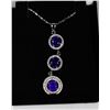 Image 1 : .925 SILVER PENDANT + NECKLACE- DEEP BLUE SAPPHIRE