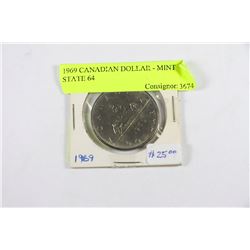 1969 CANADIAN DOLLAR - MINT STATE 64