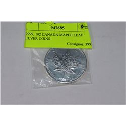 .9999, 102 CANADA MAPLE LEAF SILVER COINS
