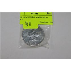 .9999, 102 CANADA MAPLE LEAF SILVER COINS