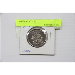 1952-2002P CANADIAN 50 CENT COIN - MINT STATE 65