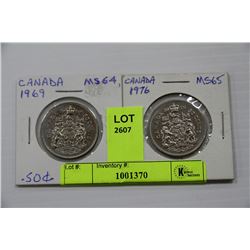 PAIR OF CANADIAN 50 CENT COINS
