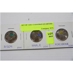 SET OF 3 2011 CANADIAN QUARTERS