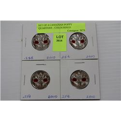 SET OF 4 CANADIAN POPPY QUARTERS - COLOURISED