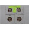 Image 1 : SET OF 4 CANADIAN POPPY QUARTERS - COLOURISED