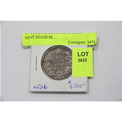 1916 CANADIAN 50 CENT COIN - MINT STATE 62