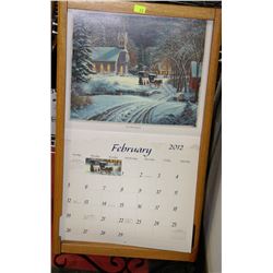 DECORATIVE WOOD&METAL CALENDER FRAME