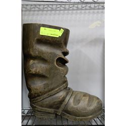 CARVED WOODEN BOOT