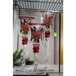 PAINTED GLASS CANDLEHOLDERS