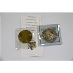 ALBERTA CENTENNIAL COIN + QUEBEC "SOUVENIR DOLLAR