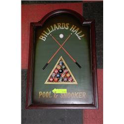 WOOD BILLIARDS SIGN