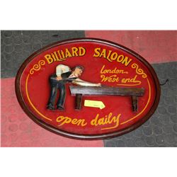 BILLIARD SALOON WOOD SIGN