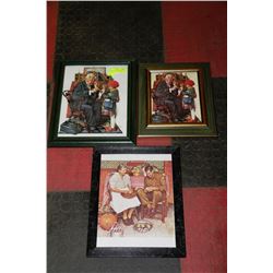 SET OF 3 NORMAN ROCKWELL PICTURES