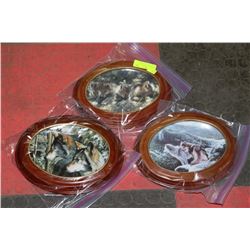 SET OF 3 "BRADFORD HOUSE" COLLECTIBLE PLATES&FRAME