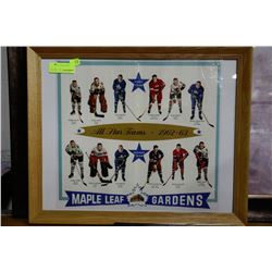 FRAMED 1963 ALL STARS HOCKEY POSTER