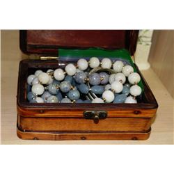 WOOD JEWELRY BOX WITH CONTENTS