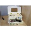 Image 1 : PAINTED STYLE JEWELRY BOX WITH CONTENTS