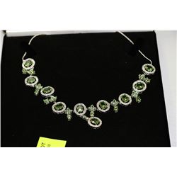 .925 NECKLACE - GREEN AMETHYST + CZ