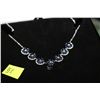 Image 1 : .925 SILVER NECKLACE GEMSTONE - TANZANITE + CZ