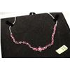 Image 1 : .925 SILVER NECKLACE - PINK RASPBERRY GARNET + CZ