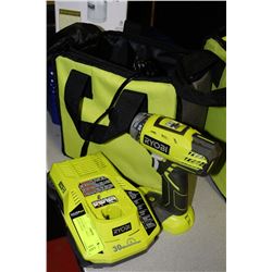 RYOBI DRILL + BATTERIES + CHARGER KIT
