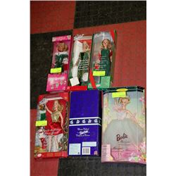 BOX OF 6 IN BOX BARBIES