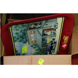 COCA-COLA TRAY & 4 COCA-COLA BOTTLES