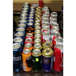LARGE LOT OF 55 ASSORTED BEERS IN CANS