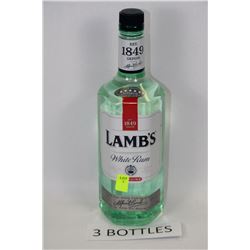 THREE 1.14L BOTTLES OF LAMBS WHITE RUM 40%