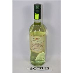 FOUR 750ML BOTTLES OF VILLA TERESA DRY WHITE WINE