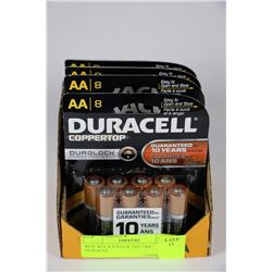BOX WITH FOUR 8-PACKS OF "AA" DURACELL
