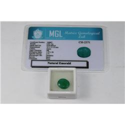 NATURAL GREEN EMERALD WITH CERTIFICATE